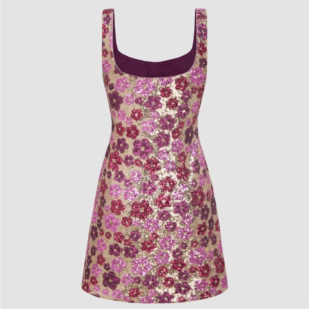 Floral Sequin Mini Dress